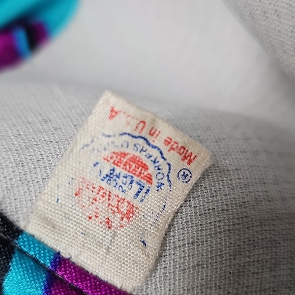 Vtg Rose Marie Reid 70s Swimsuit Purple Turquoise Stripes SZ 12, Elastic Is Bad - Picture 5 of 13